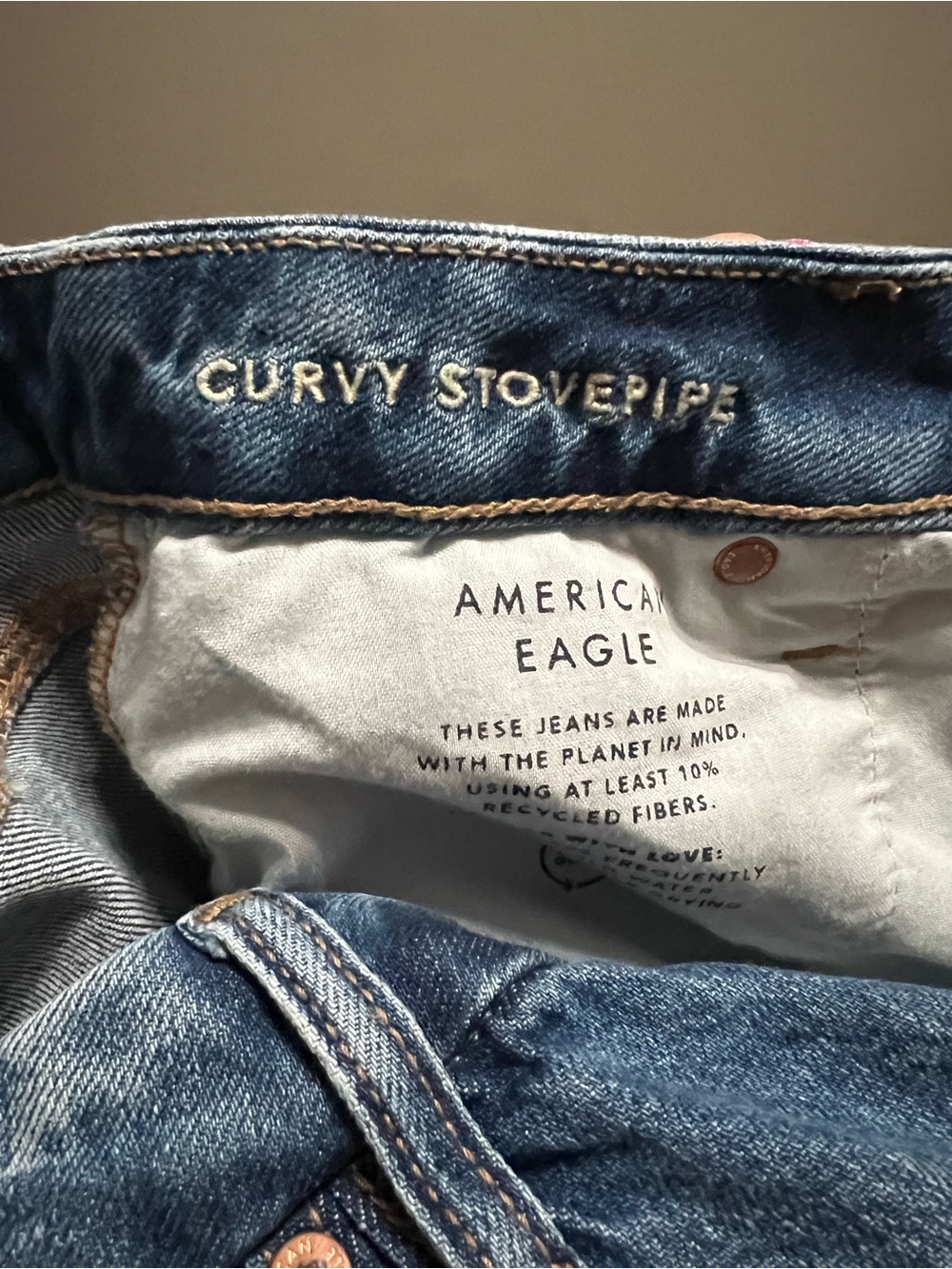 American Eagle Curvy High Waisted Stovepipe Jeans - Picture 3 of 4